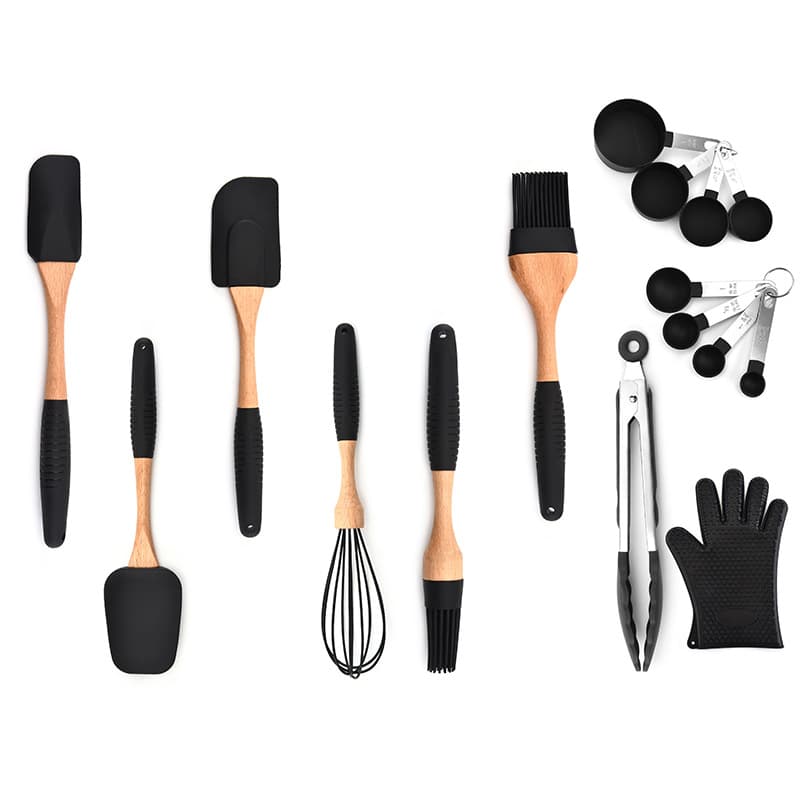 Set de Utensilios de Cocina con Mango de Madera