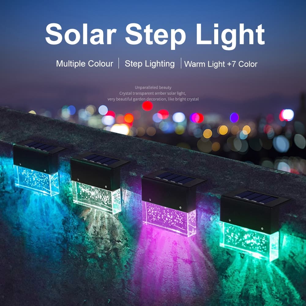 Luz Solar LED RGB Impermeable para Escaleras y Cercas