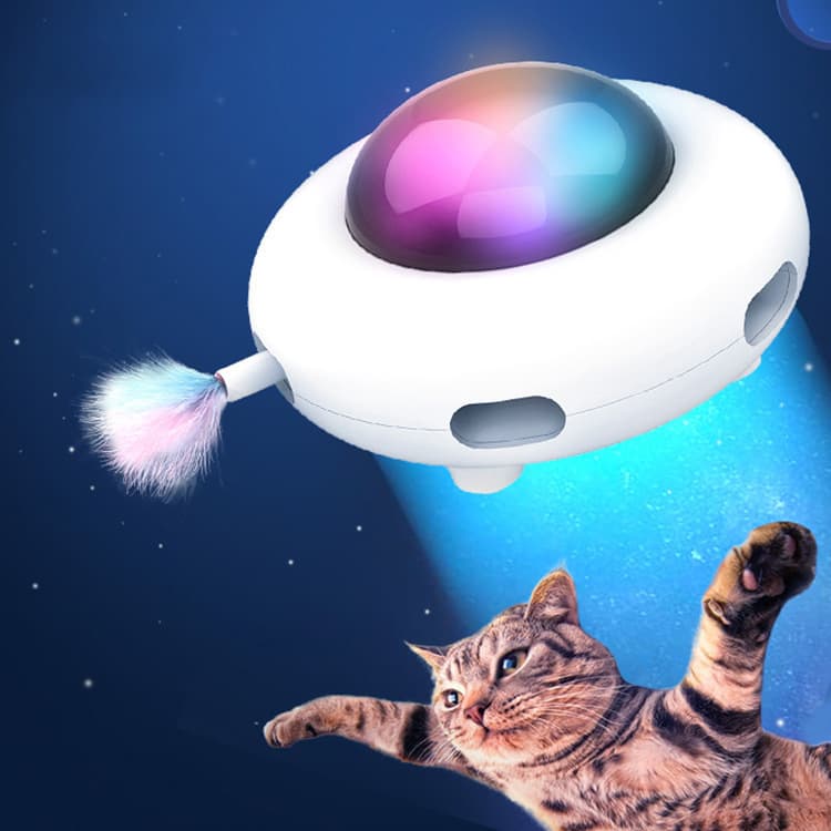 Juguete UFO Volador Inteligente para Gatos con Luz