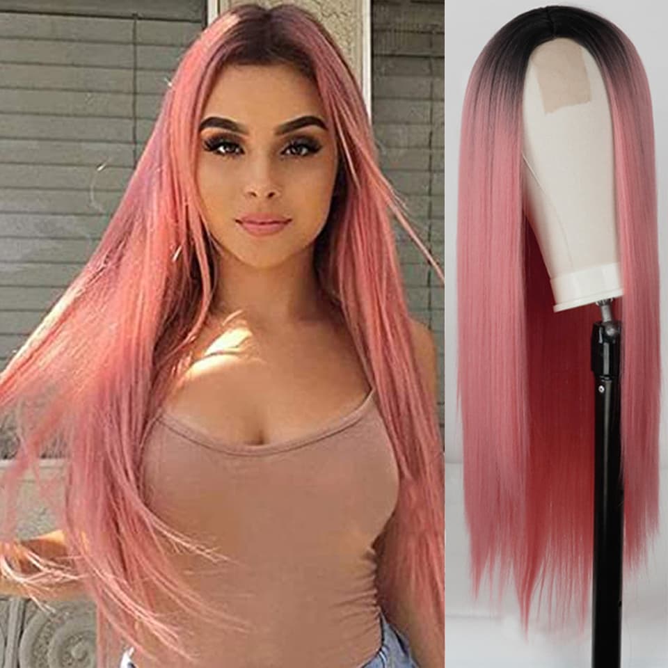 Peluca Cabello Largo Liso Degradado
