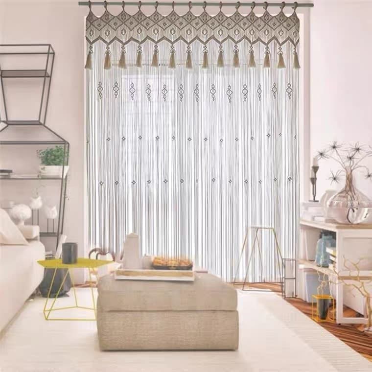 Cortina Decorativa Bohemia Tejida a Mano