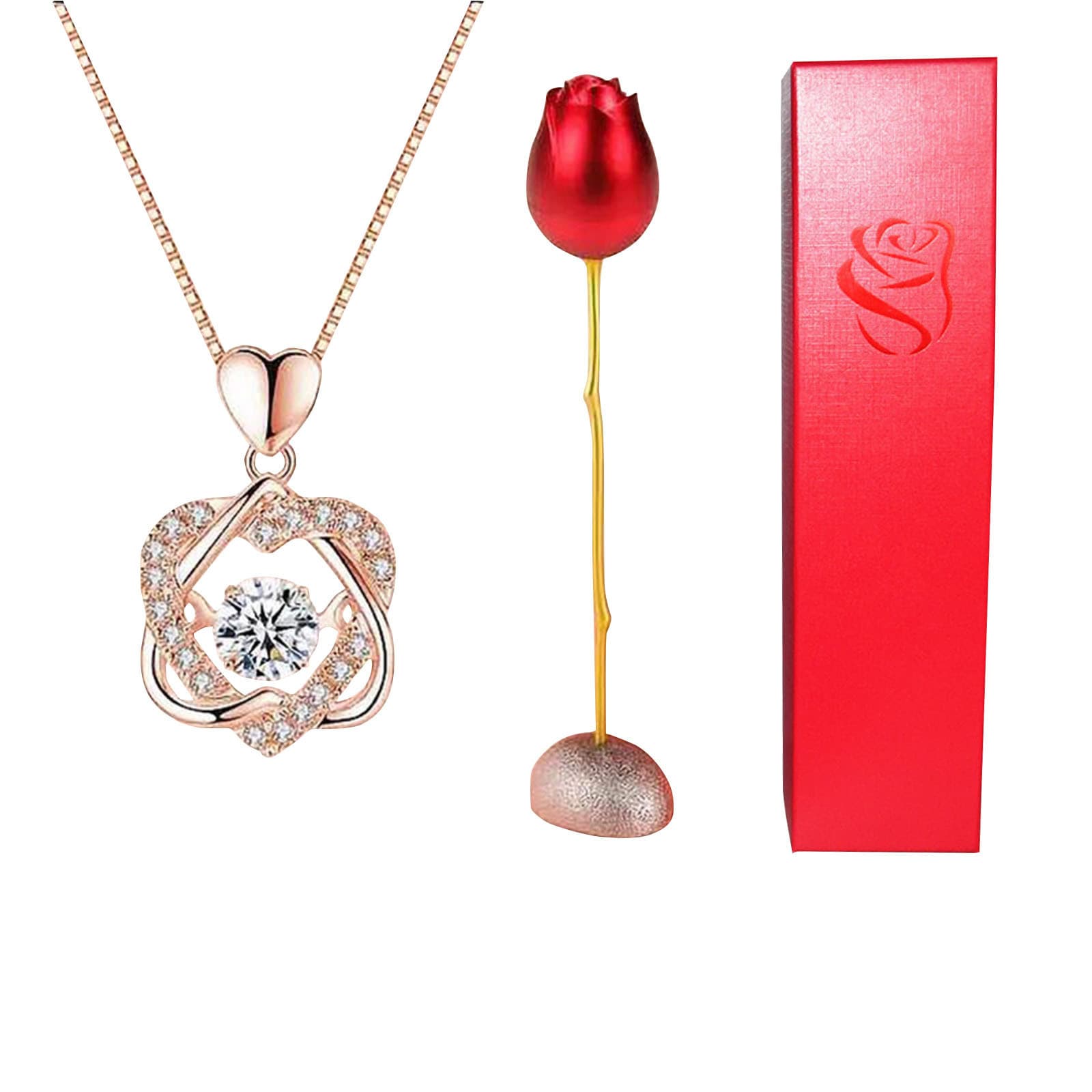 Colgante de Corazón con Cristal Azul Púrpura y Rosa
