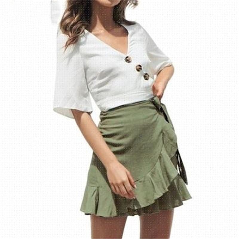 Falda Elegante Cintura Alta para Mujer