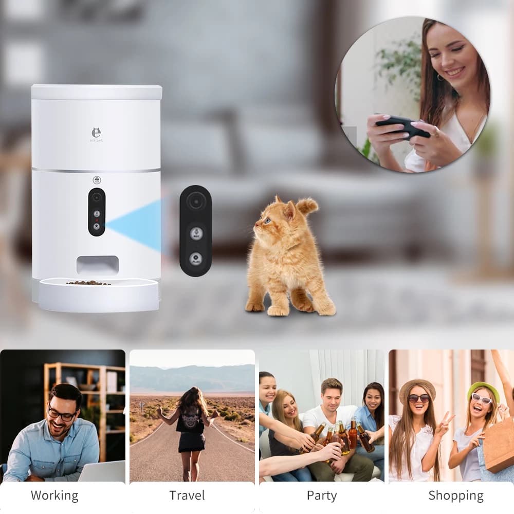 Comedero Automático para Mascotas con Cámara y Control por App