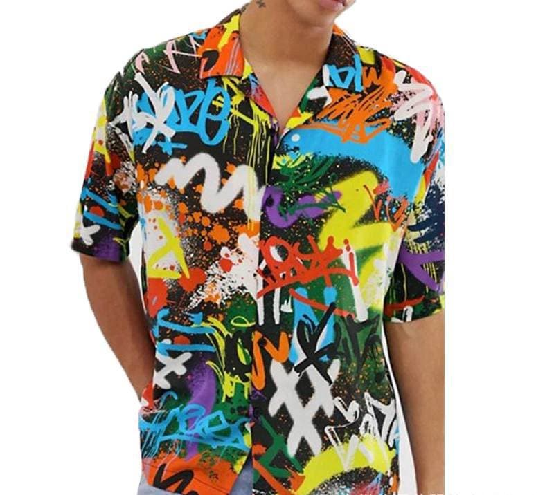 Camisa Hawaiana de Manga Corta Estampada para Hombre