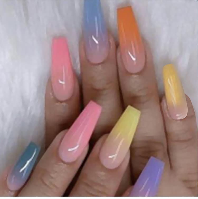 Uñas de Ballet Largas con Gotas de Agua