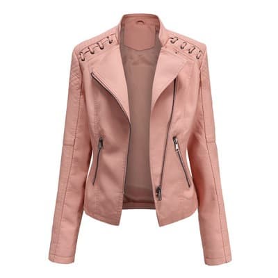 Chaqueta de Cuero Slim para Mujer