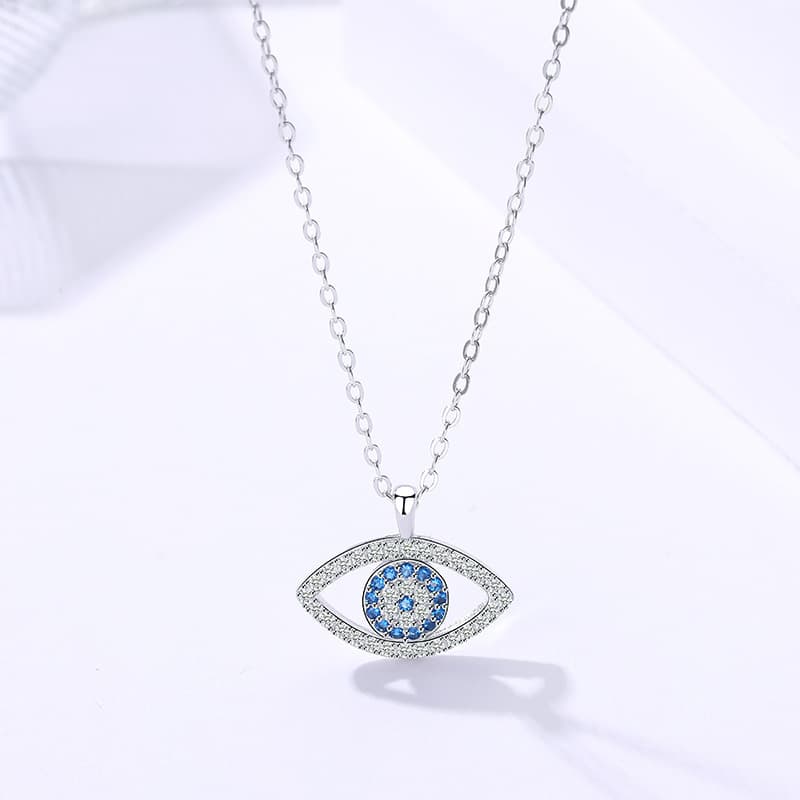 Collar de Plata de Ley con Colgante Ojo Demonio