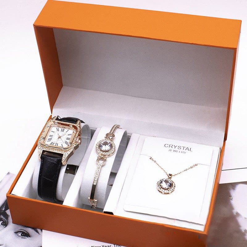 Set de Reloj de Pulsera, Collar y Pulseras para Mujer