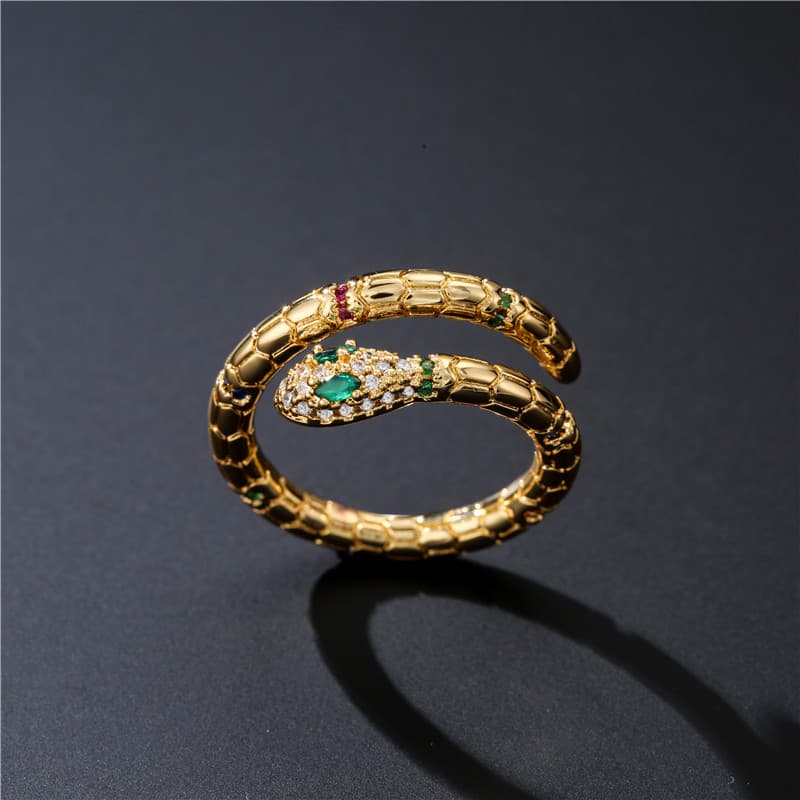 Anillo Serpiente Dorado Ajustable para Mujer