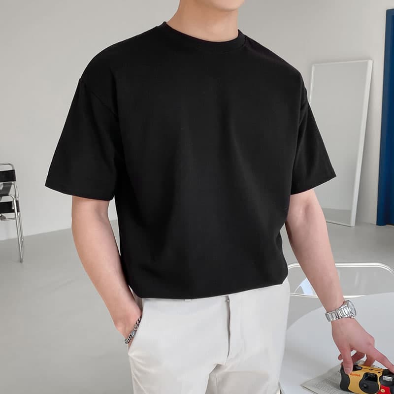 Camiseta Hombre Suelta Algodón Estilo Hong Kong
