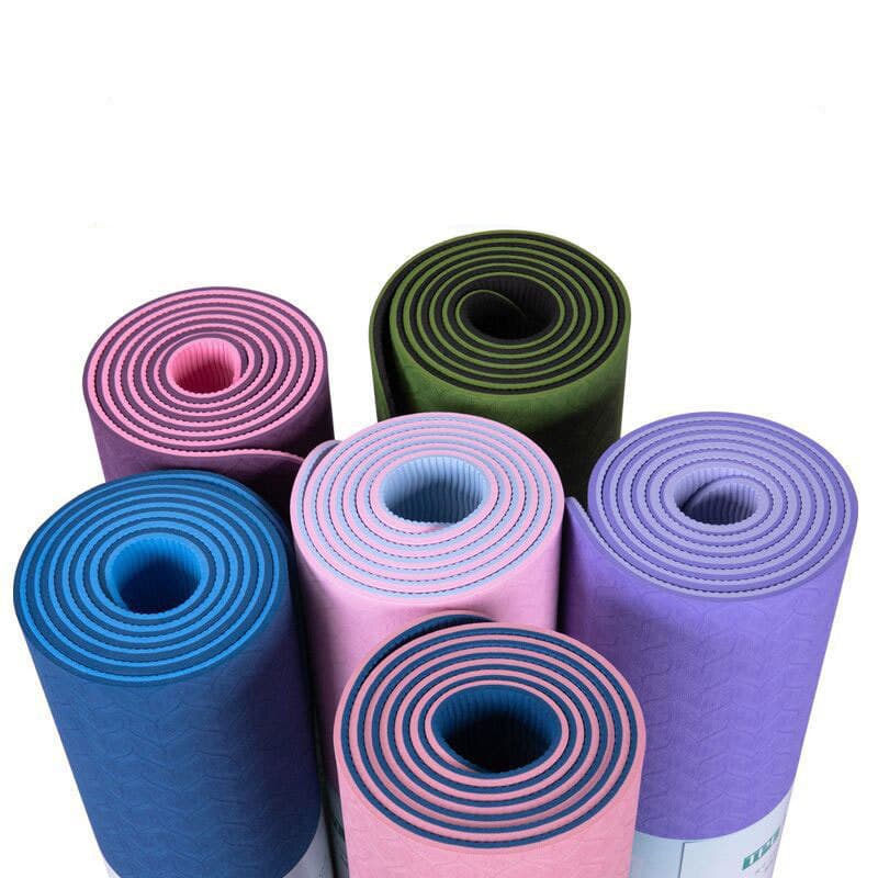 Tapete de Yoga Bicolor 6mm con Líneas de Postura