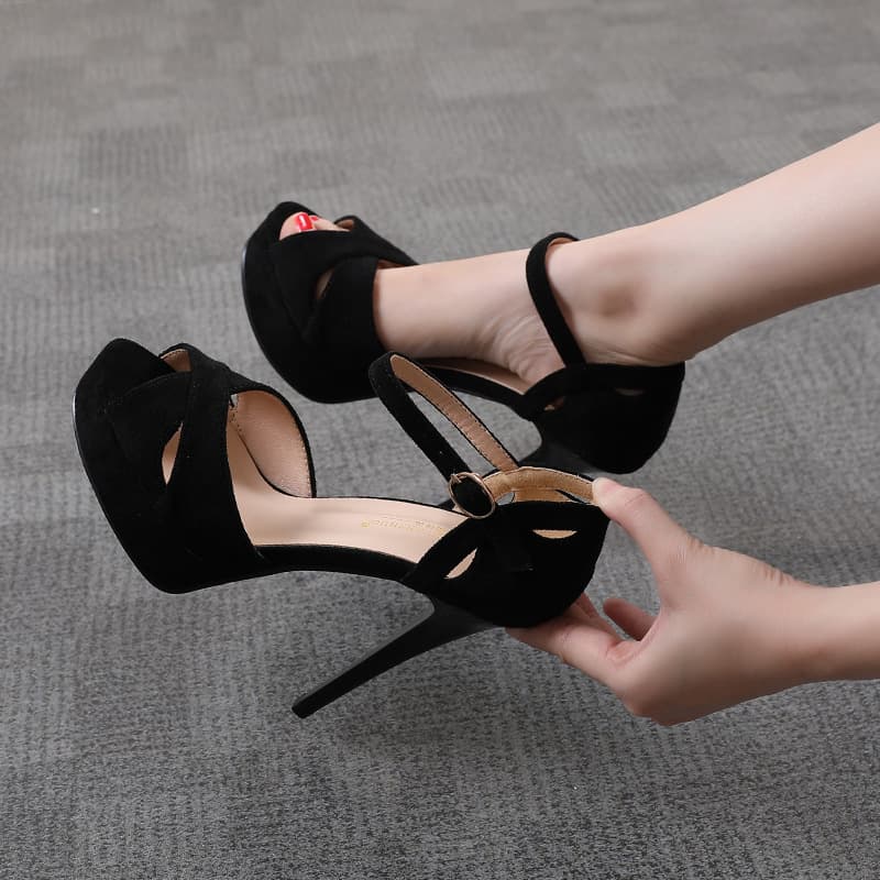 Tacones Altos Stiletto Sandalia Plataforma Boca de Pez