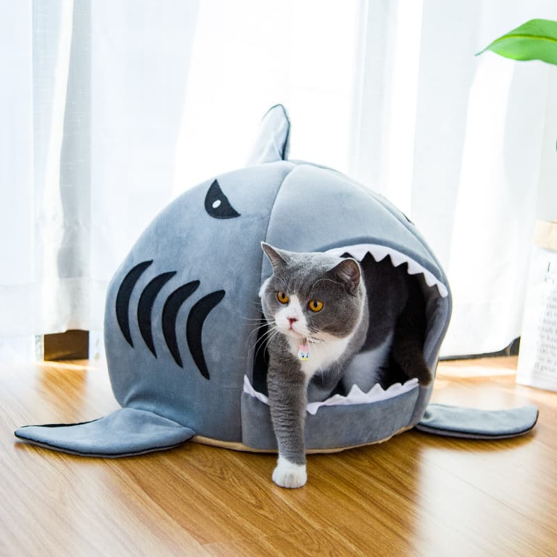 Cama Tiburón para Perros y Gatos Pequeños