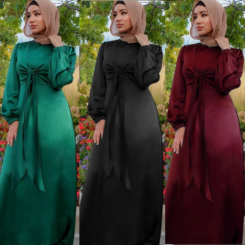 Kaftan Abaya Dubai Satin Mujer Hijab