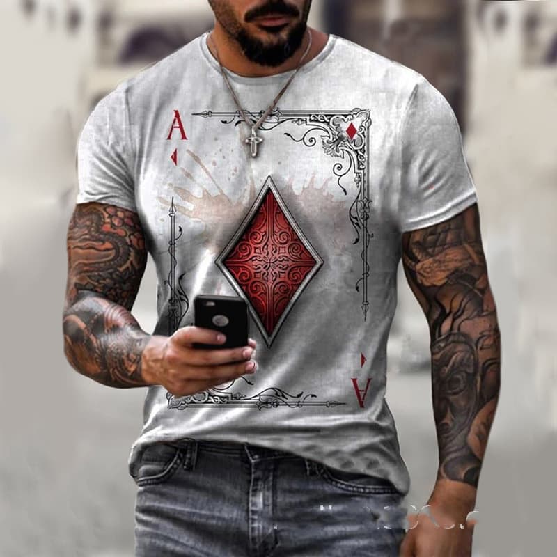Camiseta Hombre Estampado Cartas
