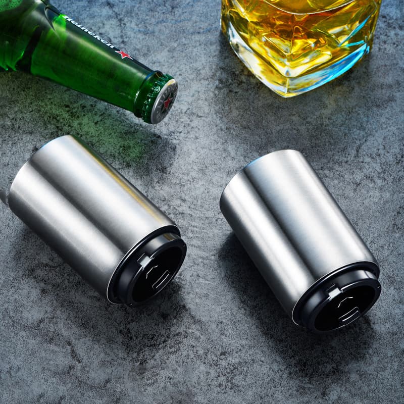 Abridor de Botellas de Cerveza Automático de Acero Inoxidable
