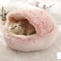 Cama Redonda 2 en 1 para Perros y Gatos