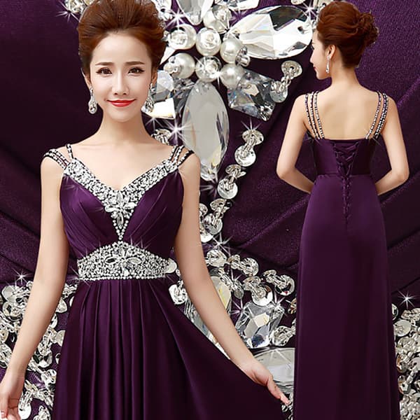 Vestido de Fiesta Elegante sin Mangas Largo para Mujer