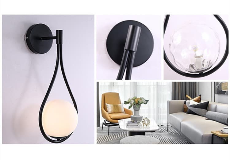 Lámpara de pared LED nórdica dorada para dormitorio