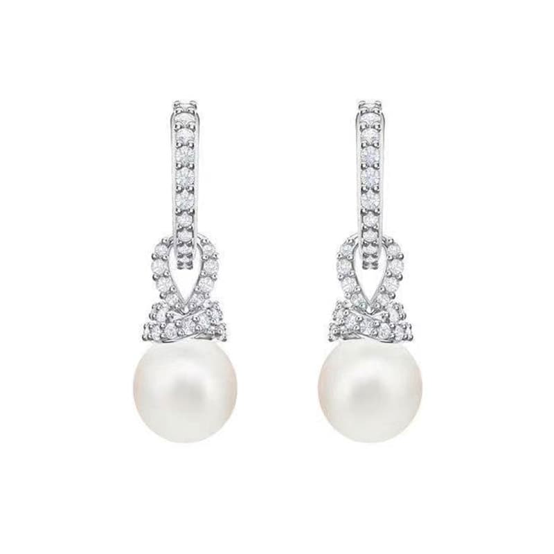 Conjunto de Joyería de Perlas y Diamantes Elegante