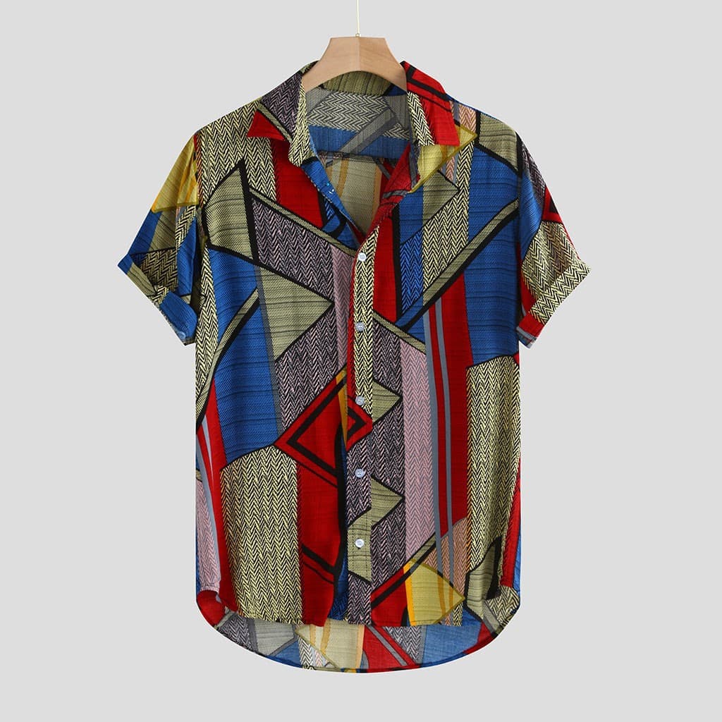 Camiseta Hawái Hombre Estampado Hip Hop