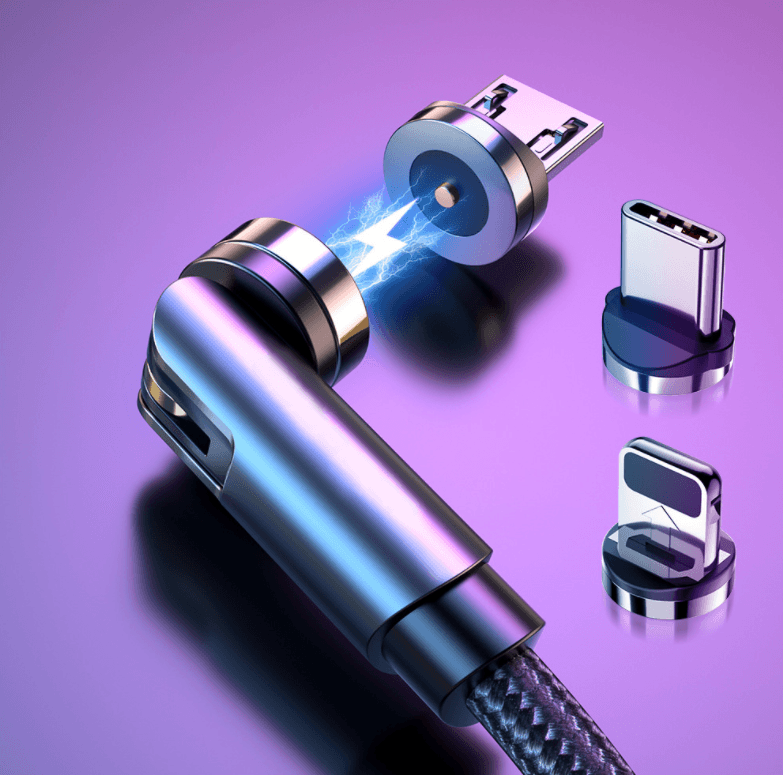 Cable Magnético Rotativo 360º USB Type-C y Micro