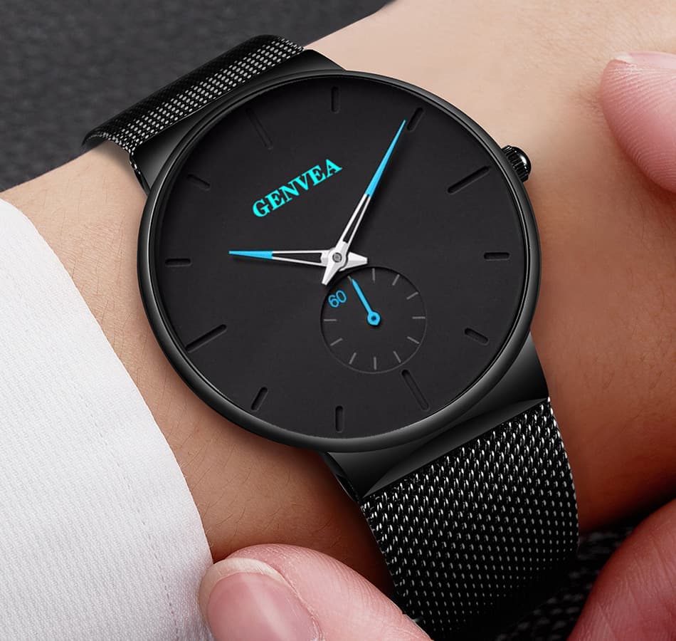 Reloj de Pulsera Casual Geneva Hombre Acero Inoxidable