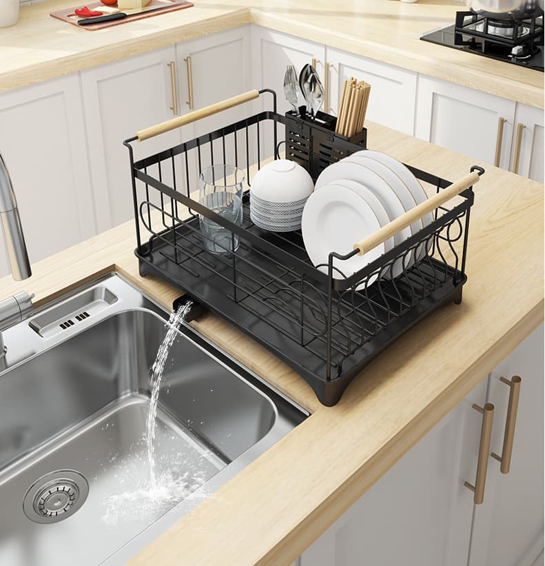 Escurridor de Platos Acero Inoxidable con Estantería