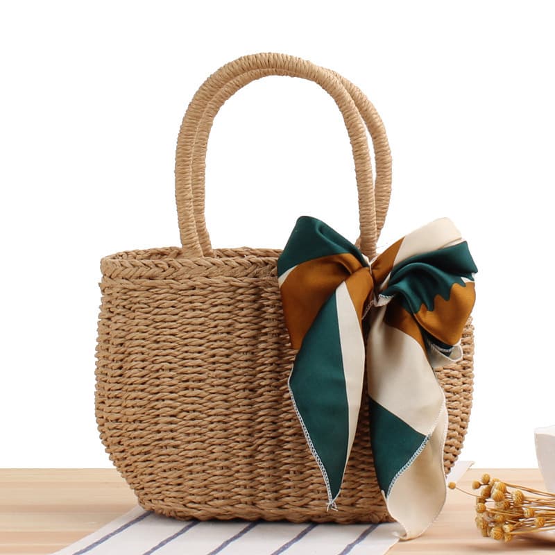 Bolsa de Playa Tejida a Mano, Diseño Coreano