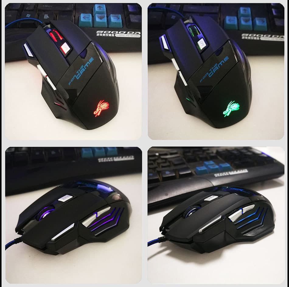 Ratón Gaming USB 7 Botones con Luz Colorida