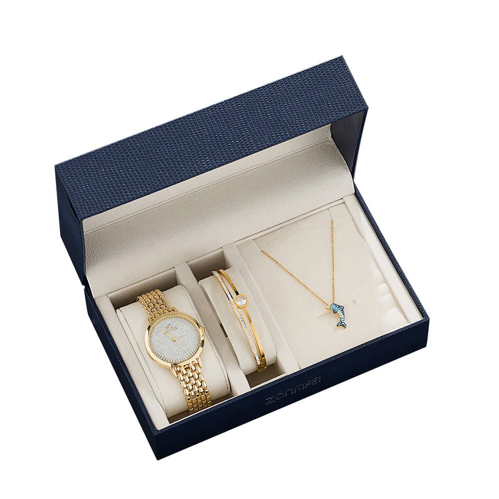 Set Lujo: Reloj, Pendientes, Anillo, Collar y Pulsera