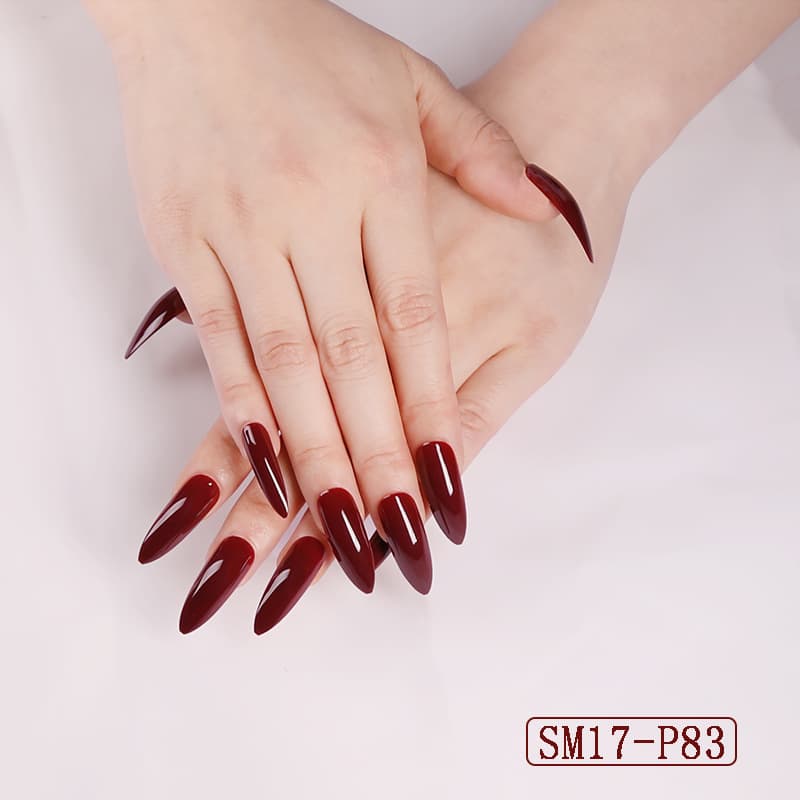 Uñas Postizas Almendra Puntiaguda Color Sólido