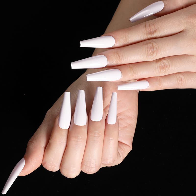 Uñas Postizas Coffin Largas - Decoradas para Nail Art