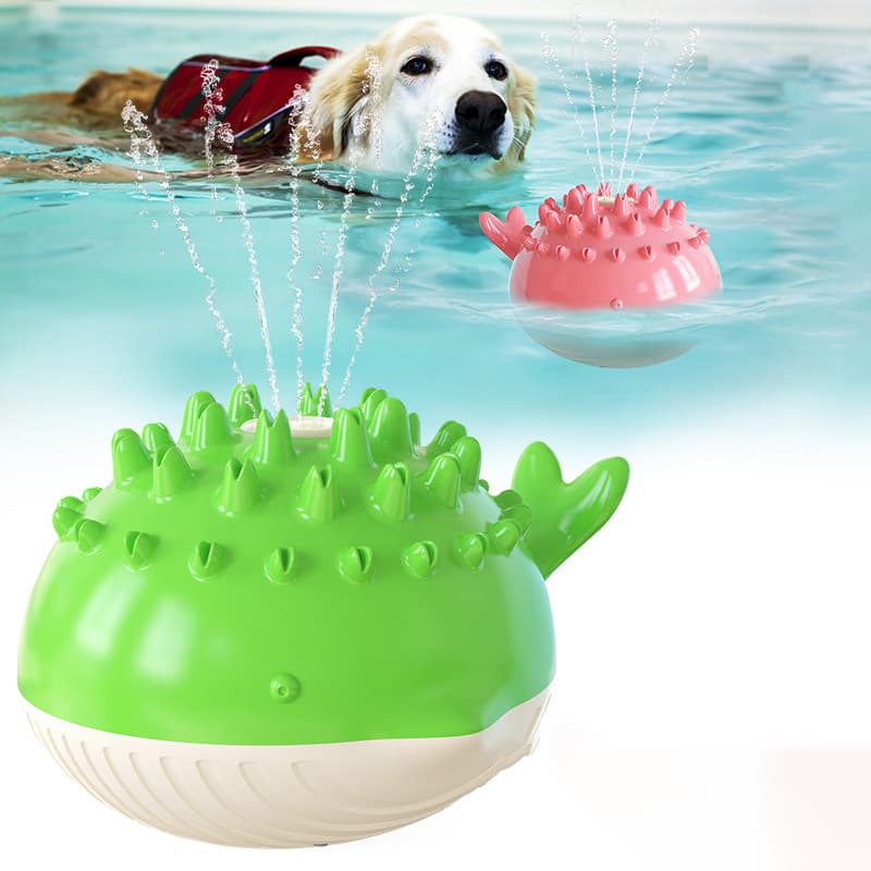 Juguete acuático flotante con pulverizador para perros