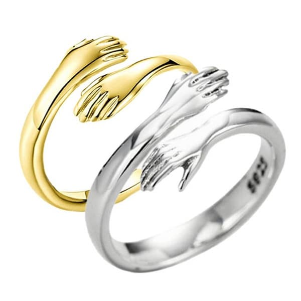 Anillo Ajustable Simple Abrazo en Aleación