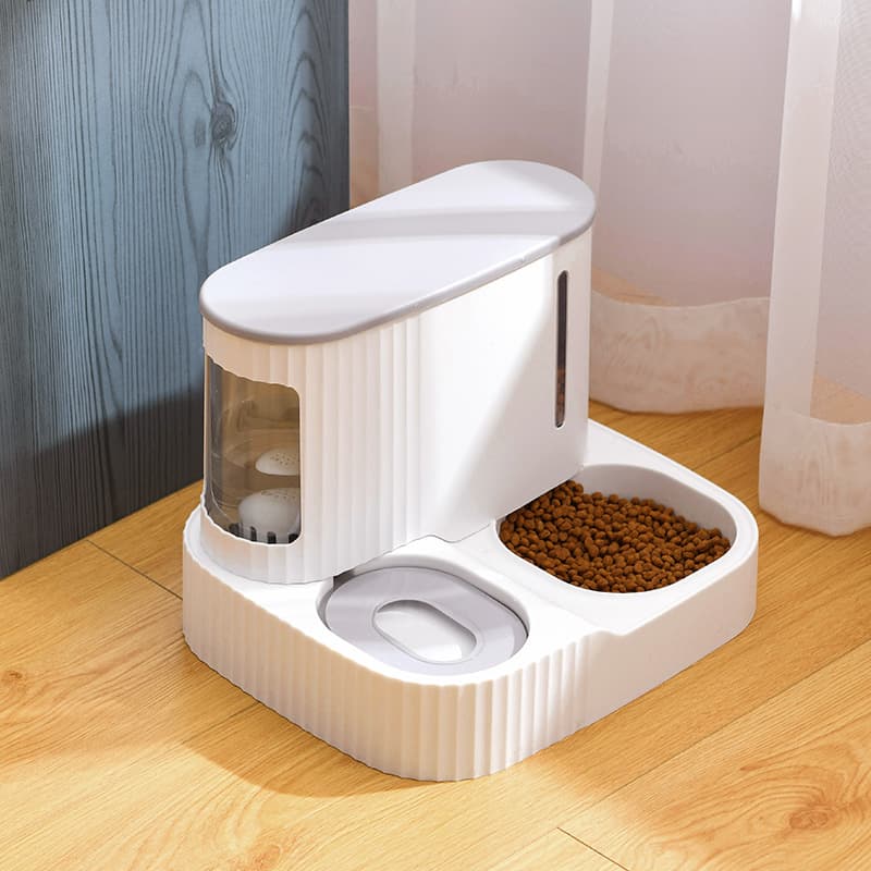 Fuente de Agua Automática para Gatos con Comedero Integrado