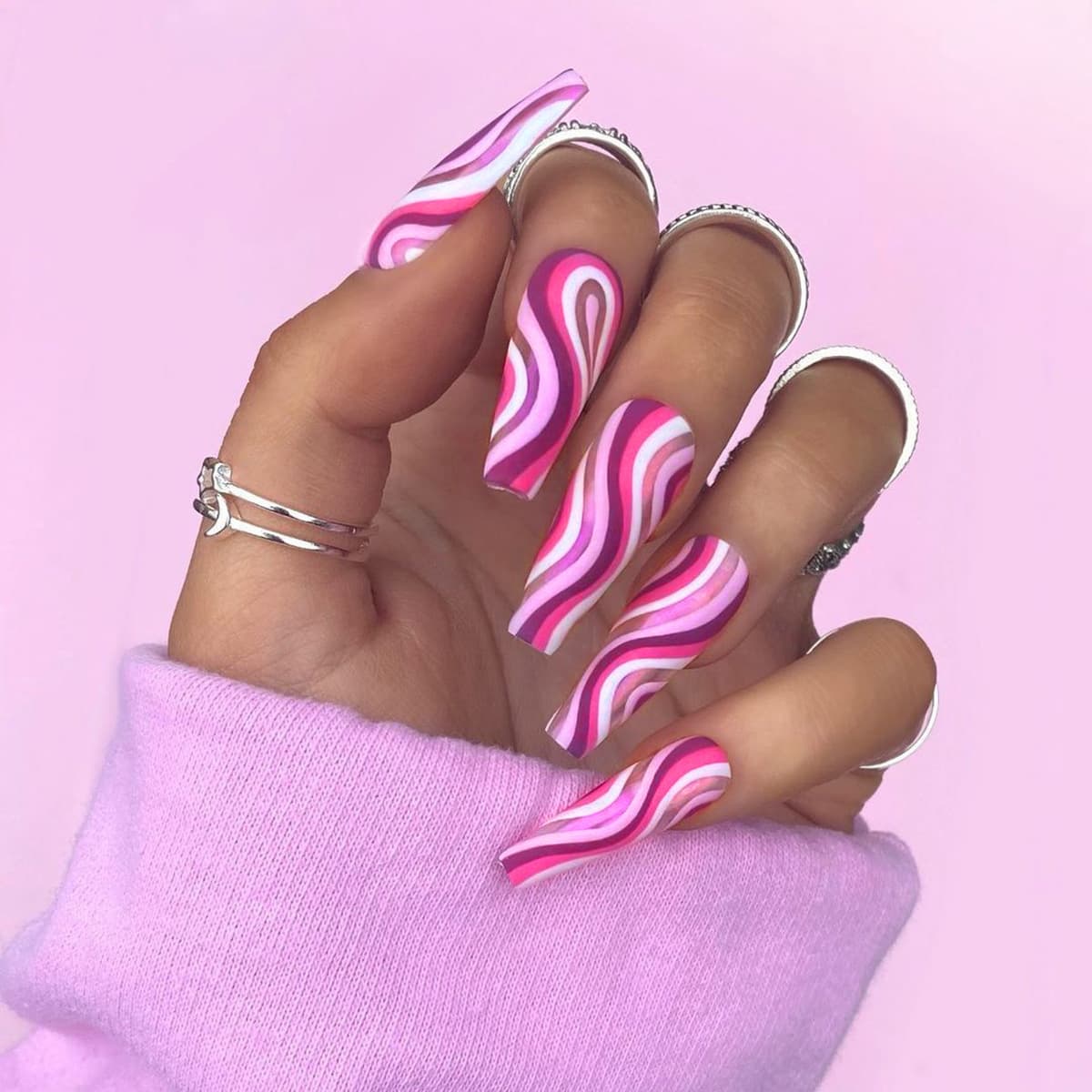 Uñas Postizas Artísticas Desmontables con Brillo