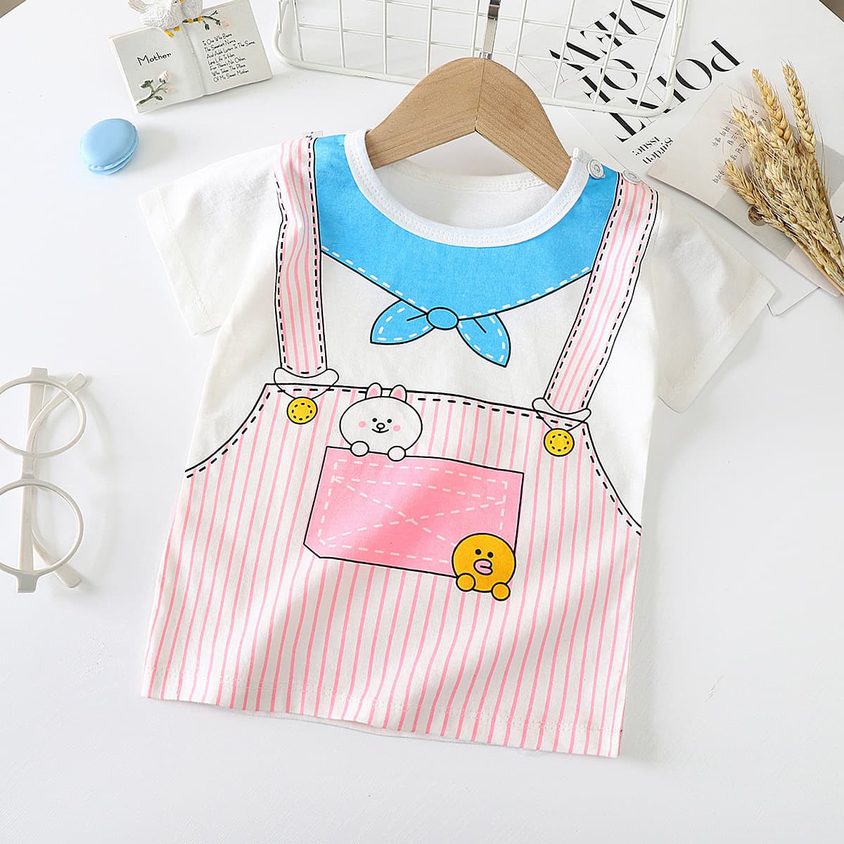 Camiseta Infantil de Algodón Manga Corta