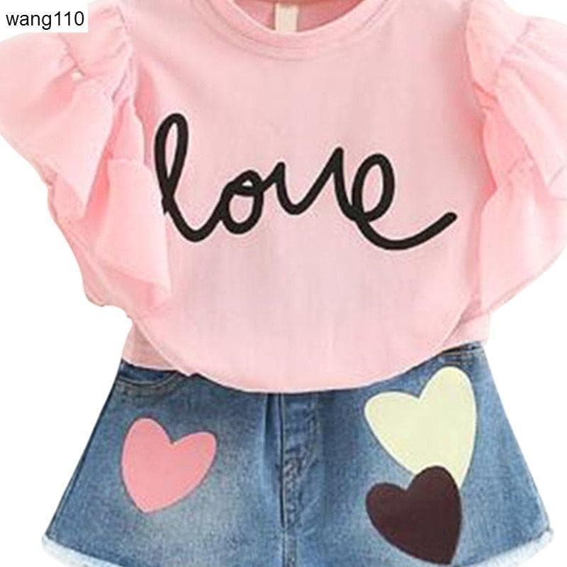 Conjunto de Ropa Infantil Niña - Camiseta y Pantalón Agujeros