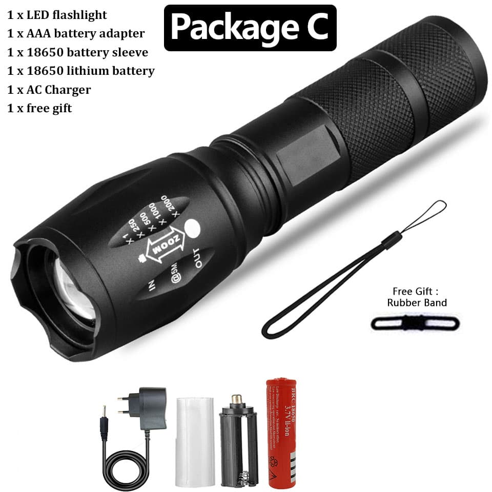 Linterna LED Recargable Impermeable Super Brillante