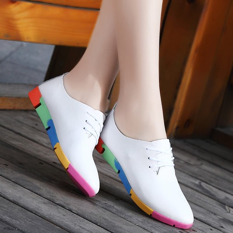Zapatos Blancos de Cuero para Mujer