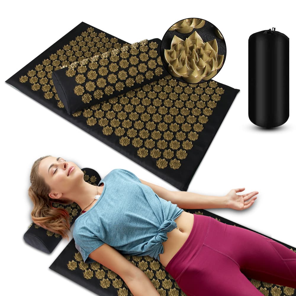 Tapete de Masaje Acupresión con Almohada y Masajeador Cervical