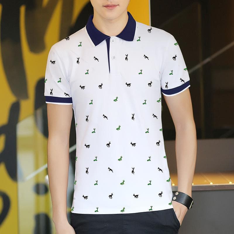 Polo Manga Corta Hombre Estampado Cervato