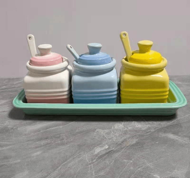 Tarro de Especias Multicolor con Cuchara Medidora