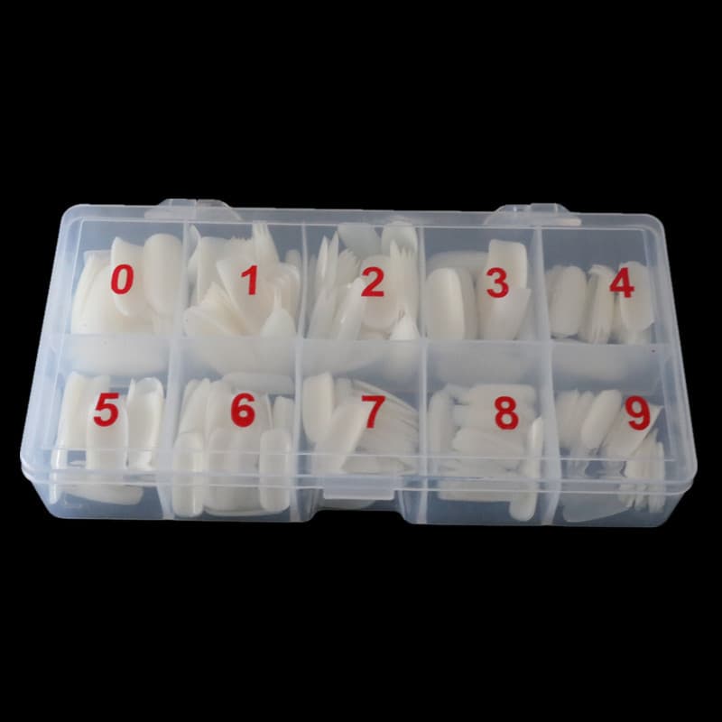 Kit de 500 Uñas Postizas Transparentes y Francesas