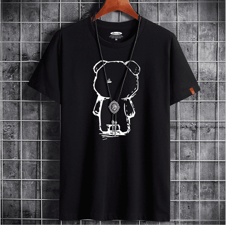 Camiseta Casual Hombre Diseño Oso Anime