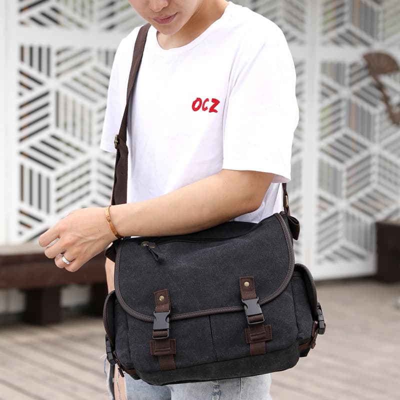Bolsa de Lona para Hombre Tipo Mensajero Multifuncional