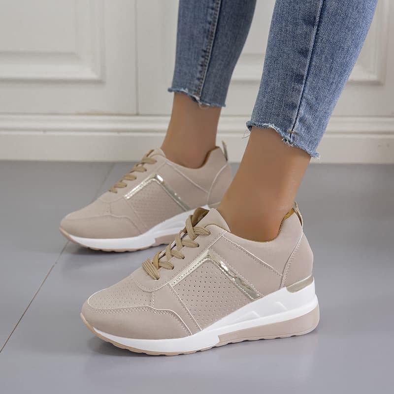 Zapatillas Plataforma Casual con Cuña - Malla Transpirable