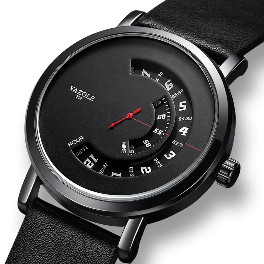 Reloj de Cuarzo Impermeable para Hombre con Esfera Giratoria